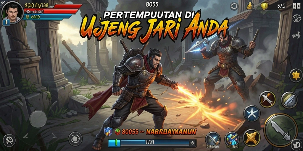 Screenshot 8055 menampilkan aksi tembak-menembak yang intens.