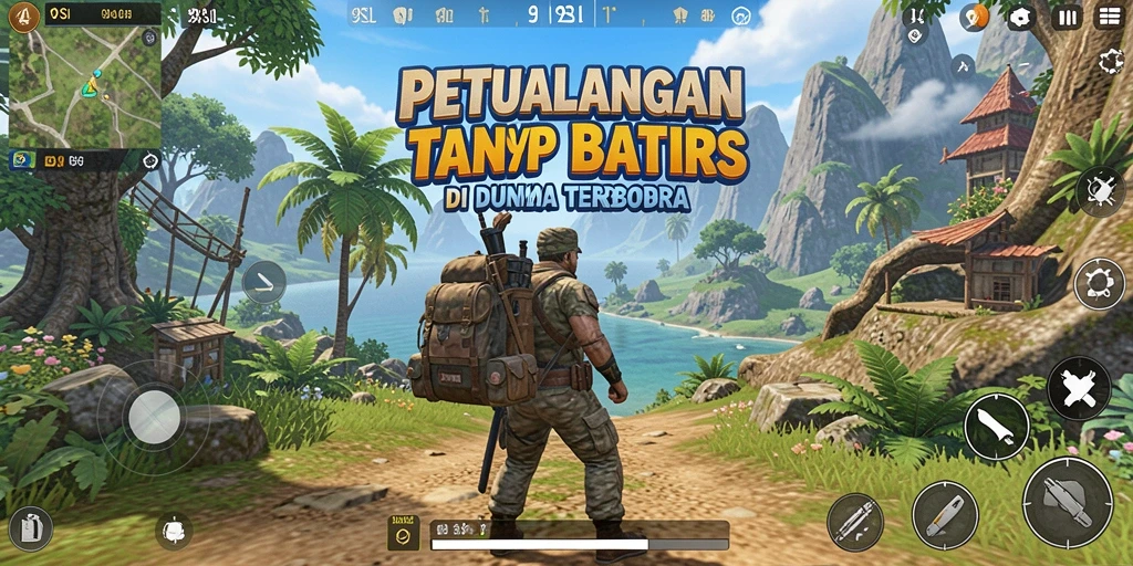 Screenshot gameplay 9SL menampilkan aksi eksplorasi di dunia terbuka.
