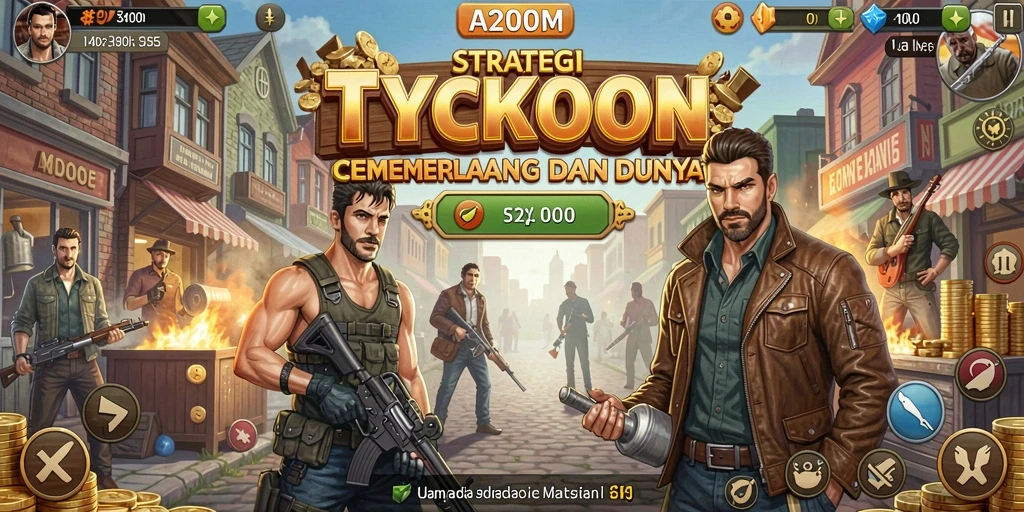 Tangkapan layar mendebarkan menunjukkan aksi bermain Tycoon A200M.