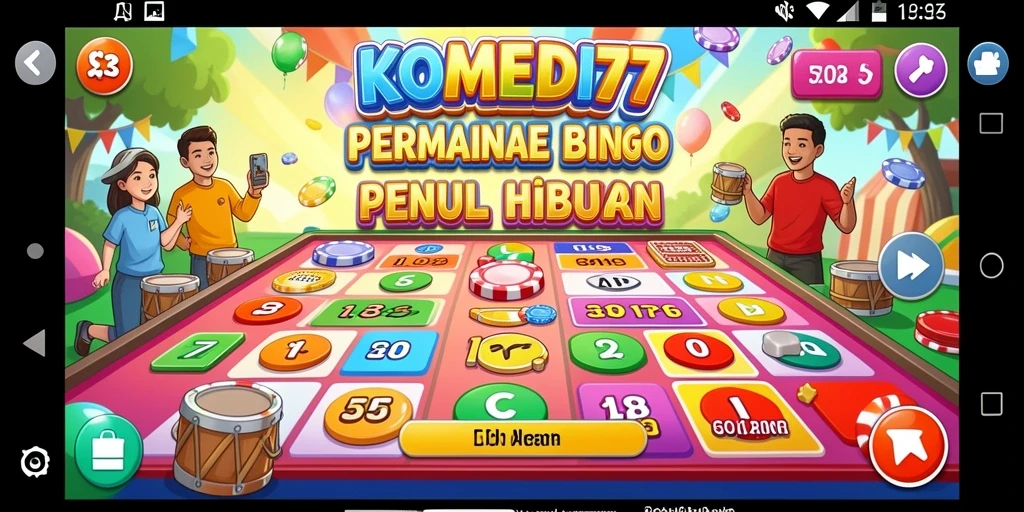 Screenshot gameplay Bingo di KOMEDI77 yang seru dan interaktif.