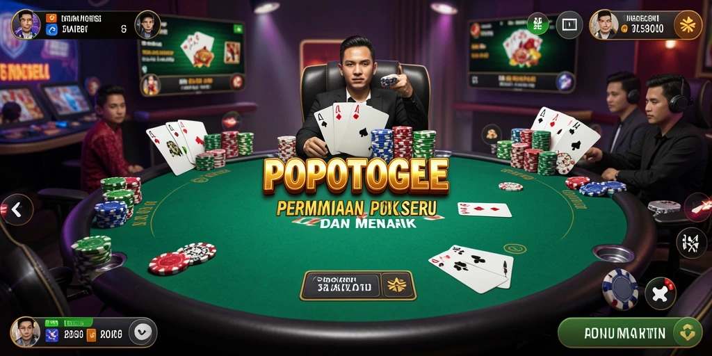 Tampilan gameplay menarik dari permainan Poker di POPOTOGEL.