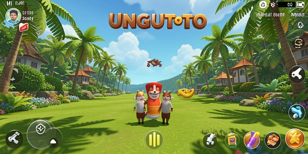 Tampilan gameplay seru dan berwarna-warni dari UNGUTOTO.